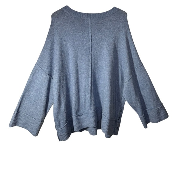 Addition Elle Blue Cropped 3/4 Sleeve Crew Neck Sweater Size 3x - Picture 2 of 14